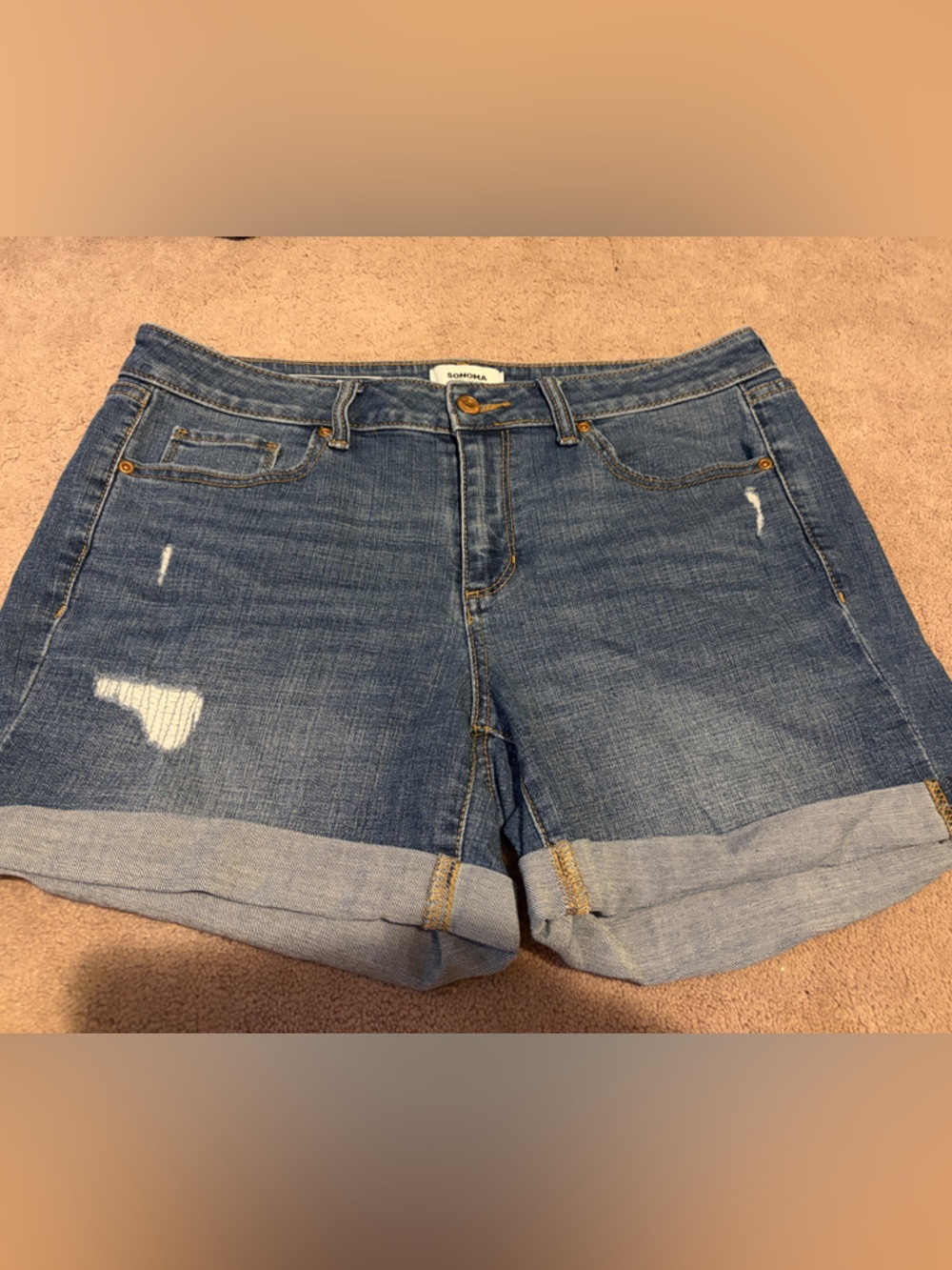 Casual Roll-Cuff Women's Blue Jean Shorts